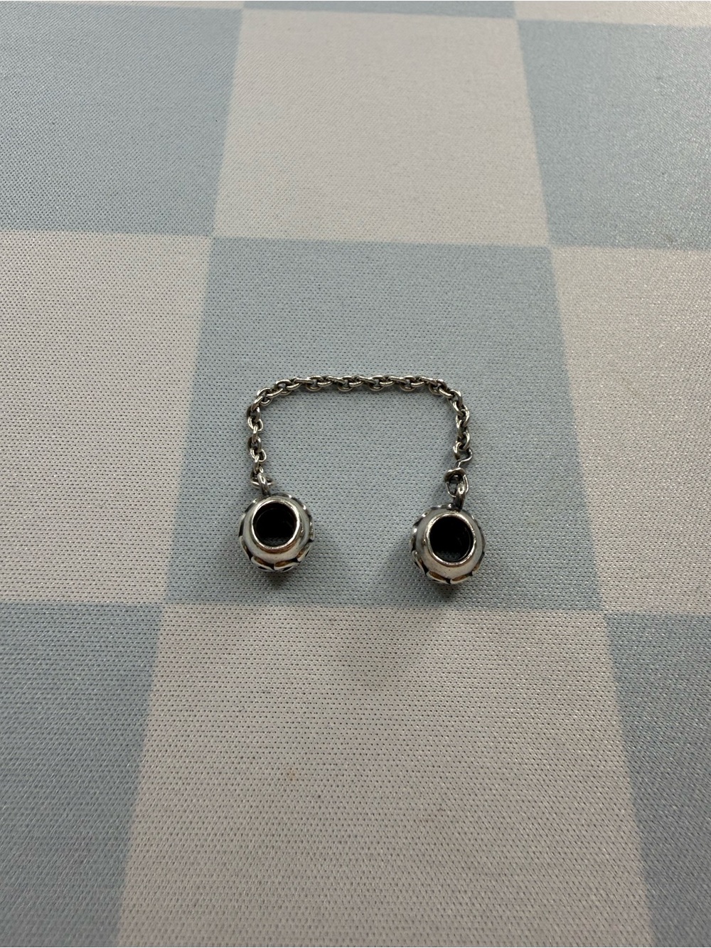 Authentic Pandora Band Of Hearts Safety Chain Bracelet Charm